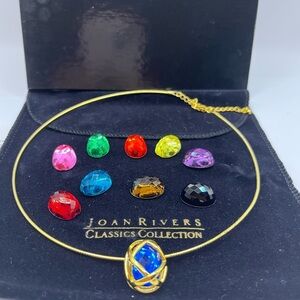 Vtg Joan Rivers Classics Collection Gold Tone Interchangeable Omega Necklace